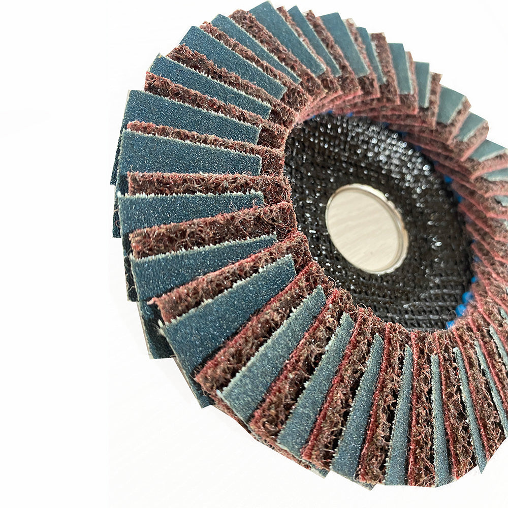 Disco Flap Misto 115mm - Manta Vinho e Lixa 120 Abratex | Caixa com 5