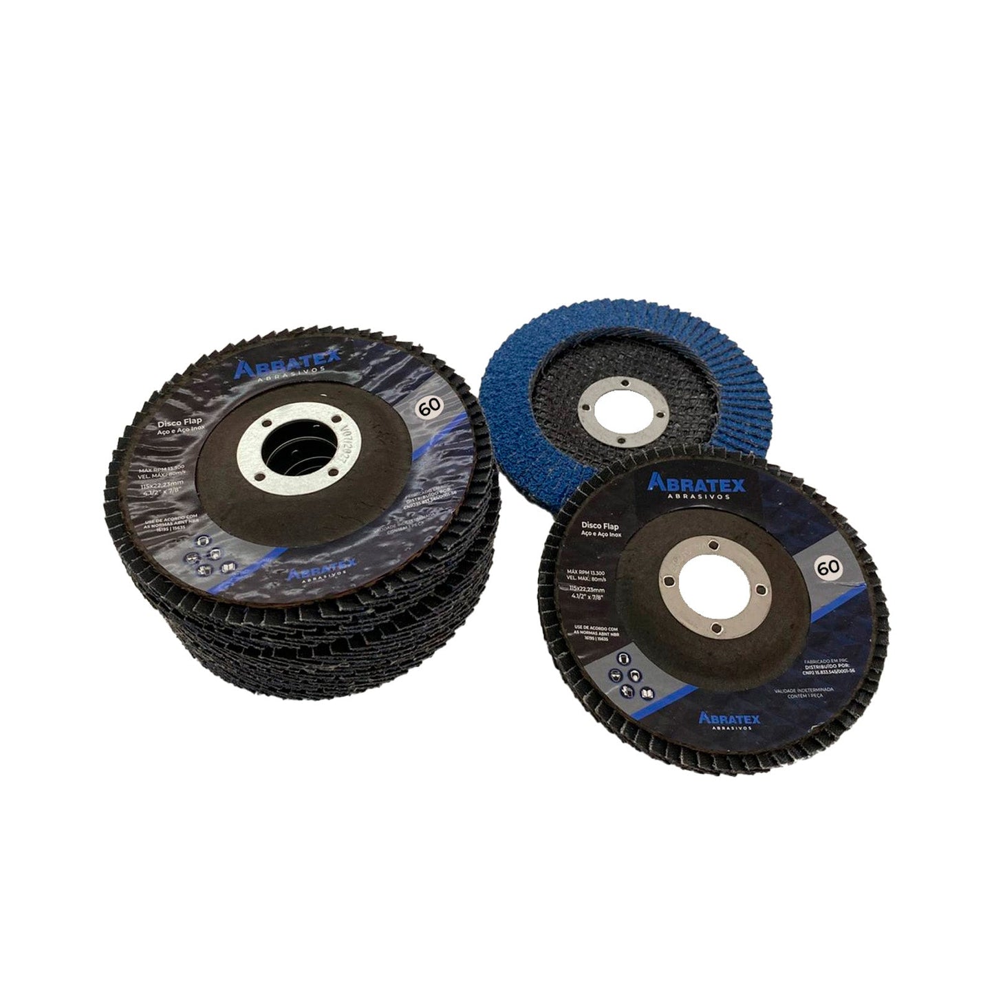 Disco Lixa Flap 115mm Fibra - GR60 - Eco ABRATEX | Caixa com 10