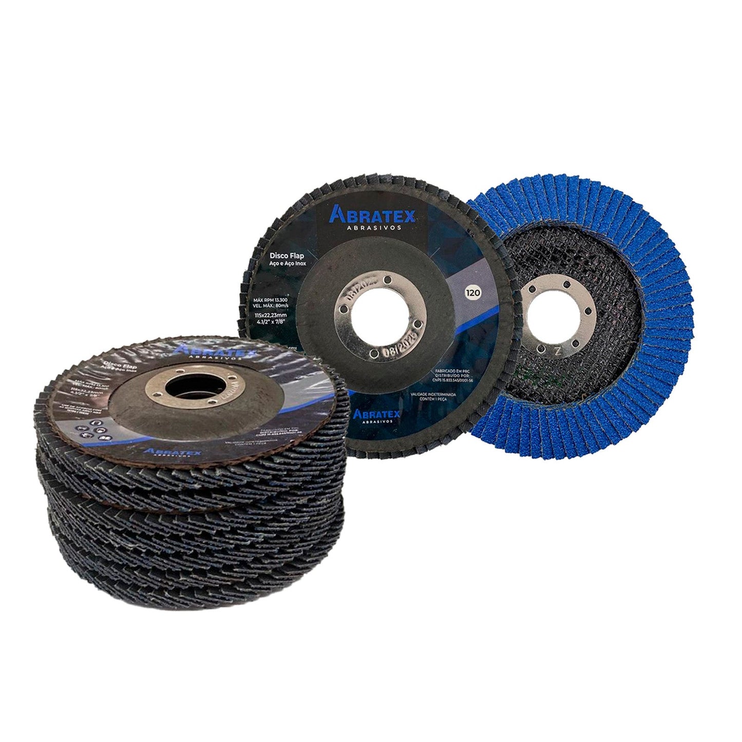 Disco Lixa Flap 115mm Fibra - GR120 - Eco ABRATEX | Caixa com 10