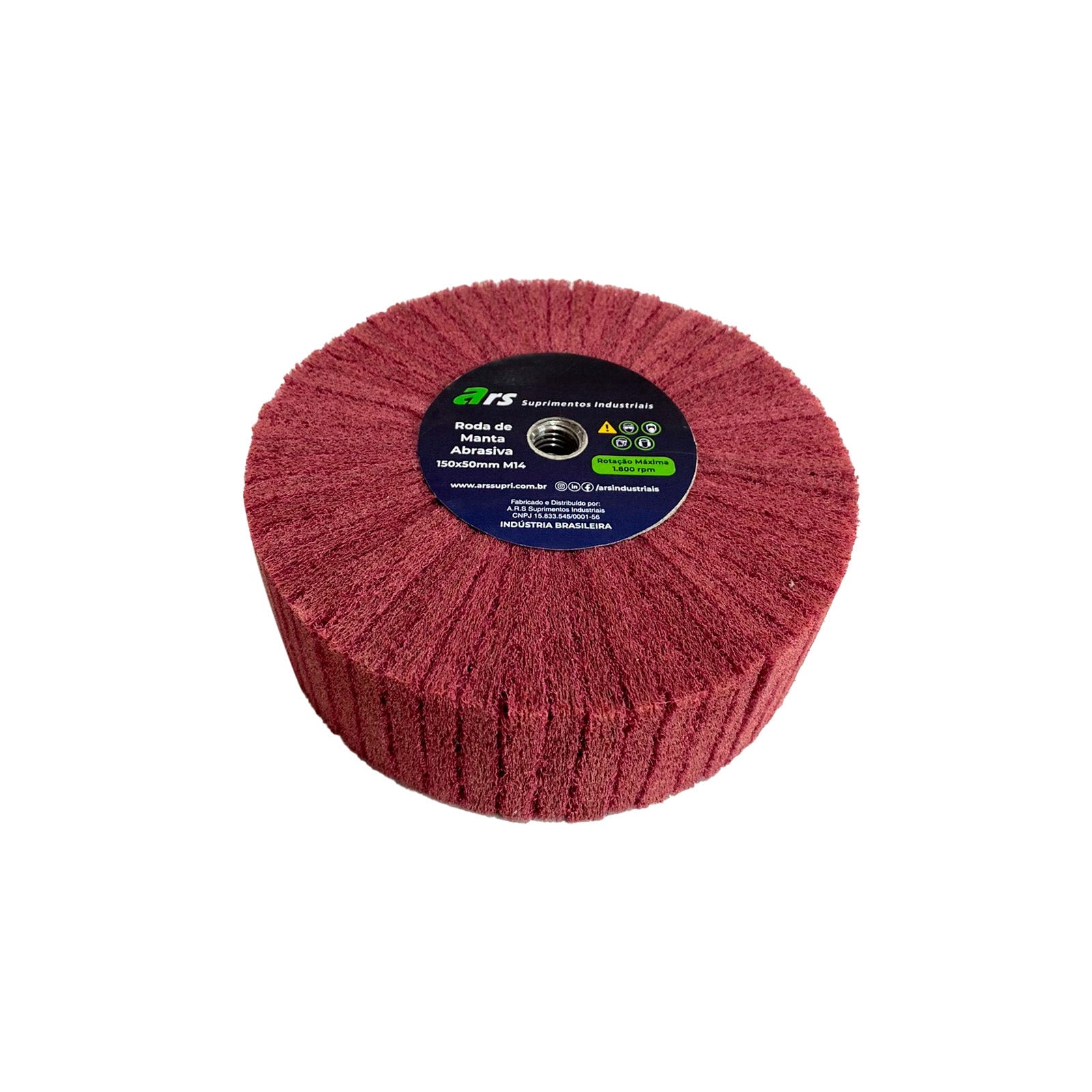 Roda Manta Abrasiva Marrom Média - 150x50 M14 - Abratex