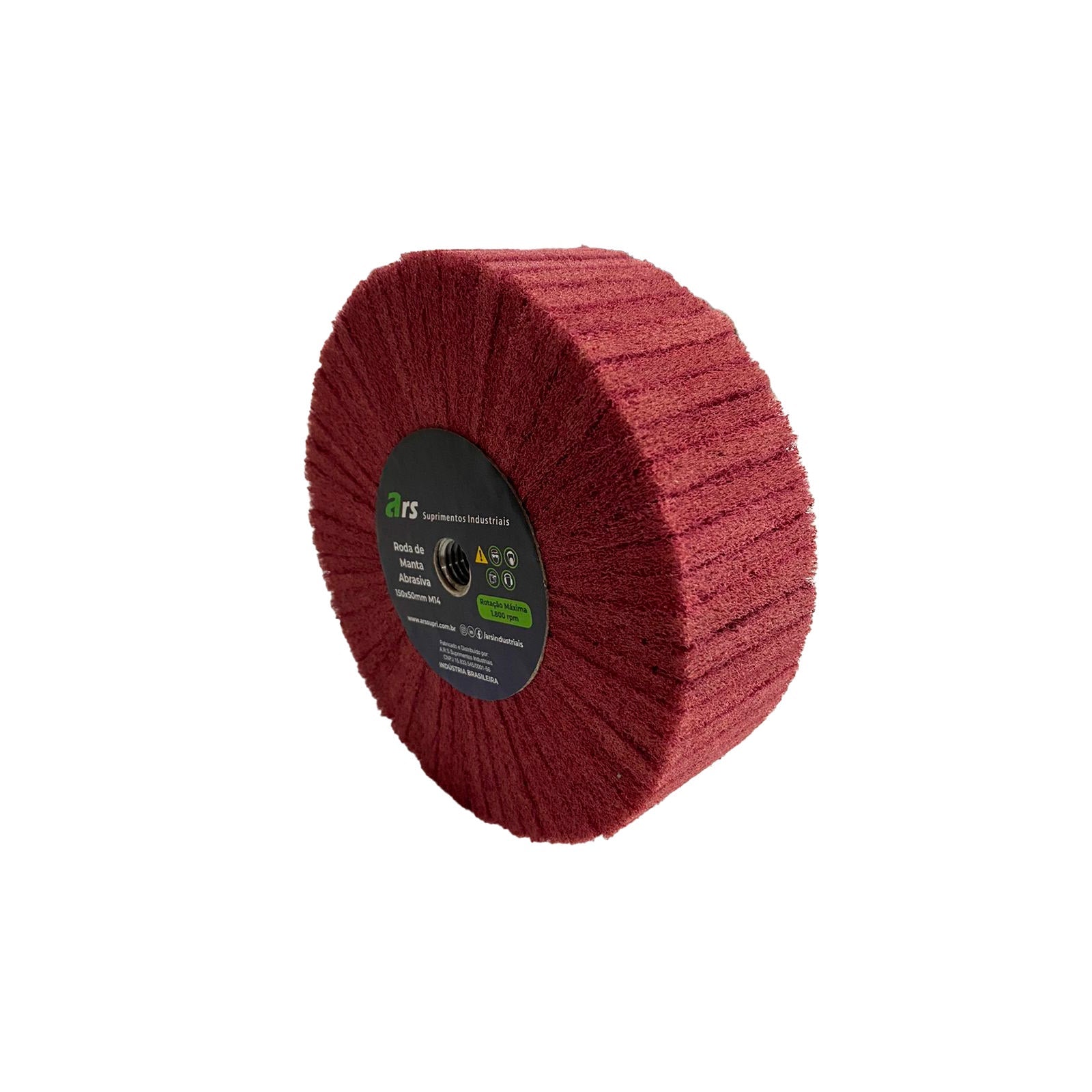 Roda Manta Abrasiva Marrom Média - 150x50 M14 - Abratex