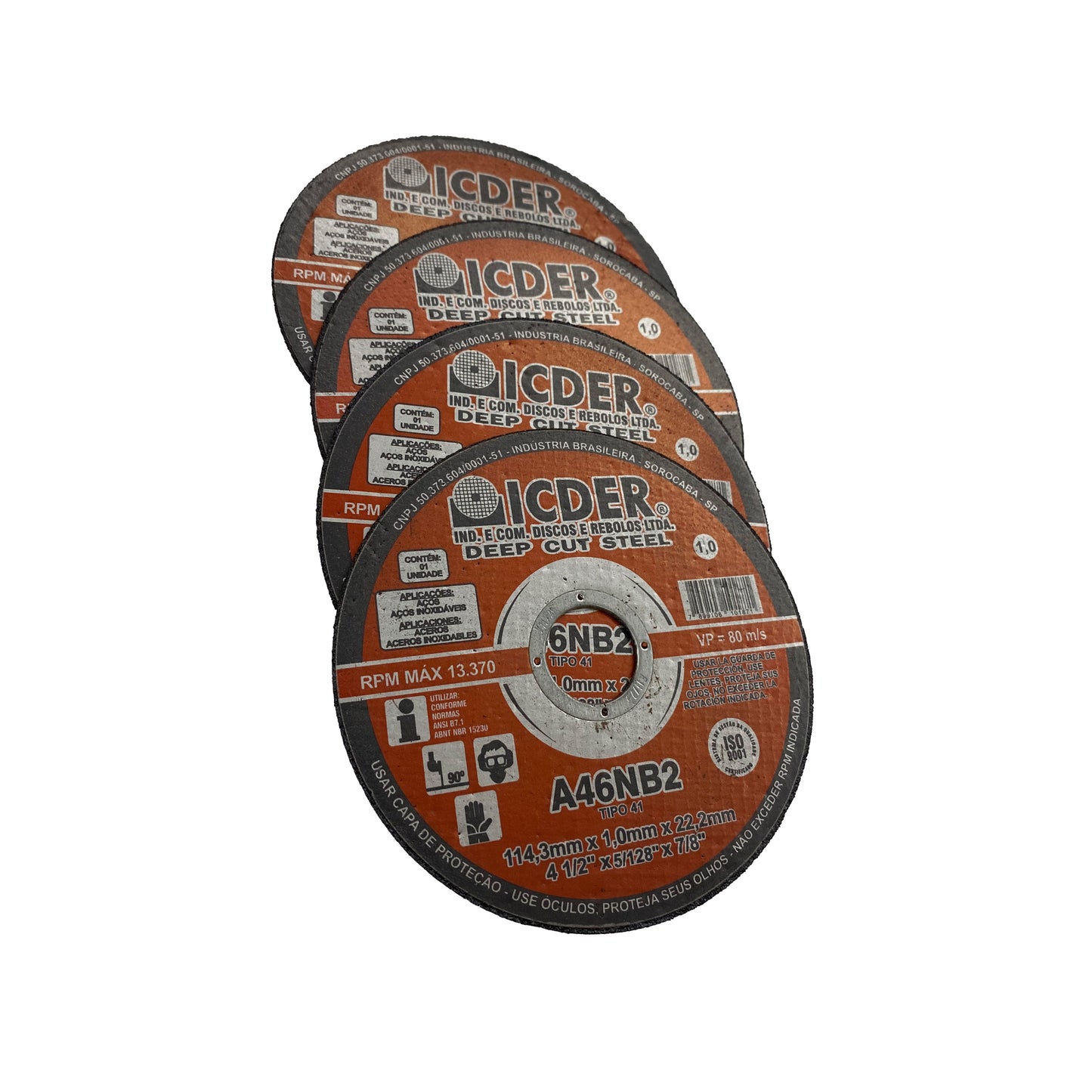 Disco De Corte - 4.1/2 X 7/8 - 2 Telas - Deep Cut - Icder - 114,3 x 1,0 x 22,2 mm