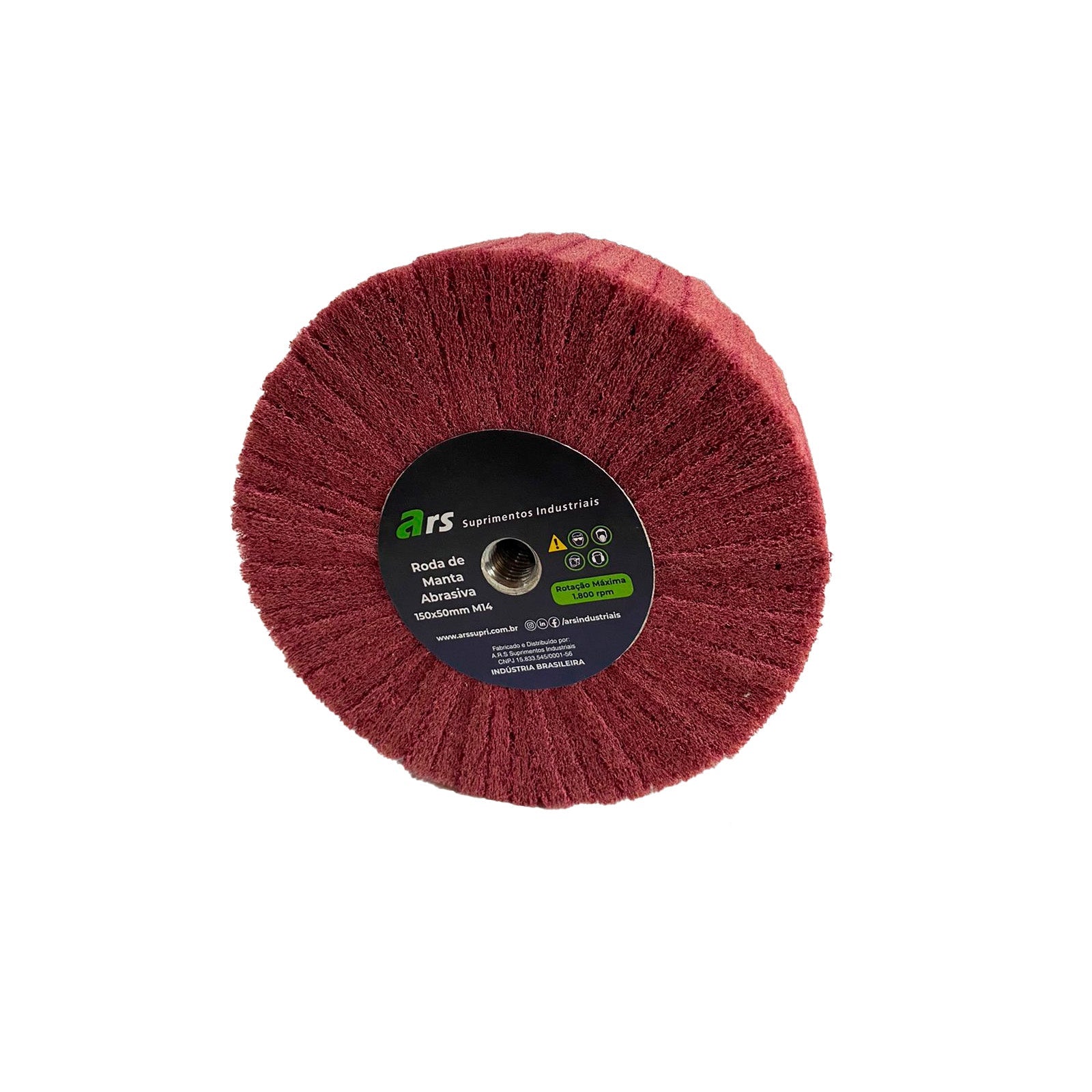 Roda Manta Abrasiva Marrom Média - 150x50 M14 - Abratex