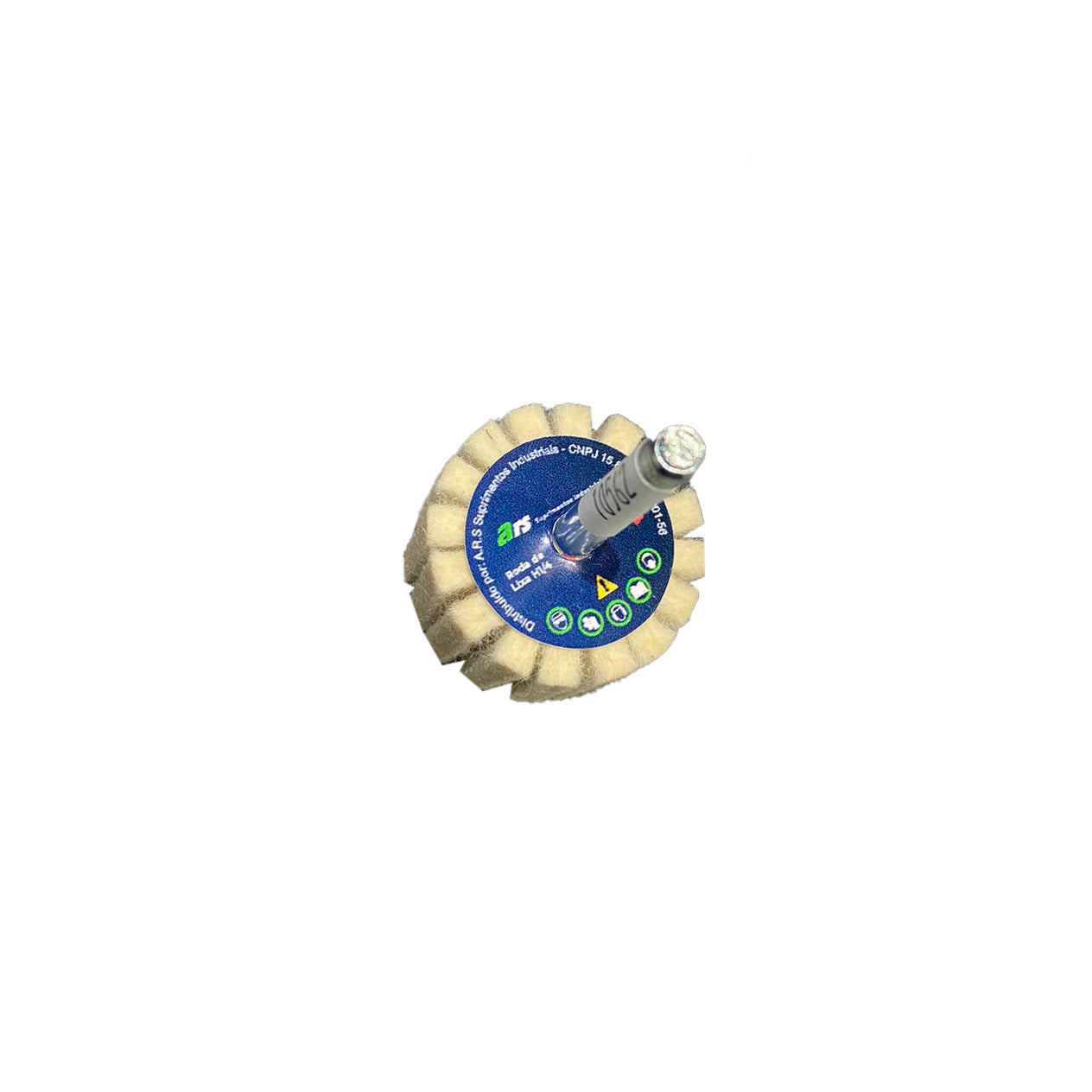Roda de Feltro 40x25 mm com Haste 6 mm ABRATEX