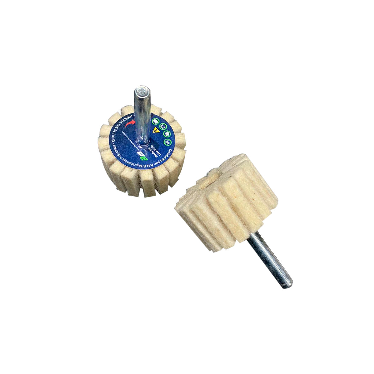 Roda de Feltro 40x25 mm com Haste 6 mm ABRATEX