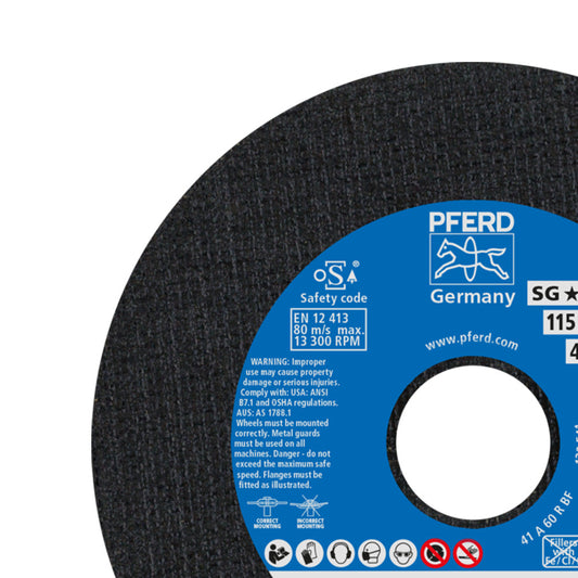 Disco Corte EHT 115-1,0 SG Steelox PFERD ART. 61340412 | Caixa com 25