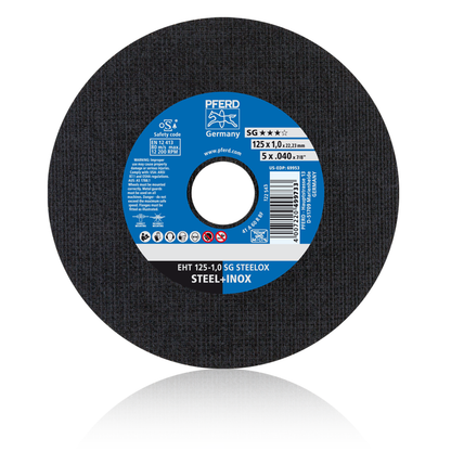 Disco Corte EHT 125-1,0 SG Steelox PFERD ART. 61341112 | Caixa com 25
