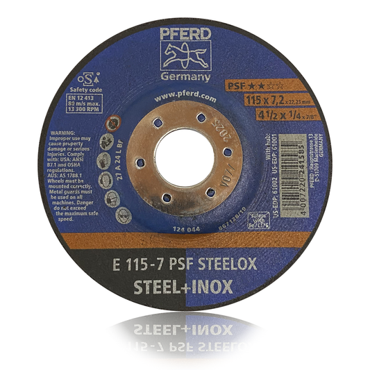 Disco Desbaste E 115-7 A 24 L PSF Steeelox PFERD ART. 62011640 | Caixa com 10