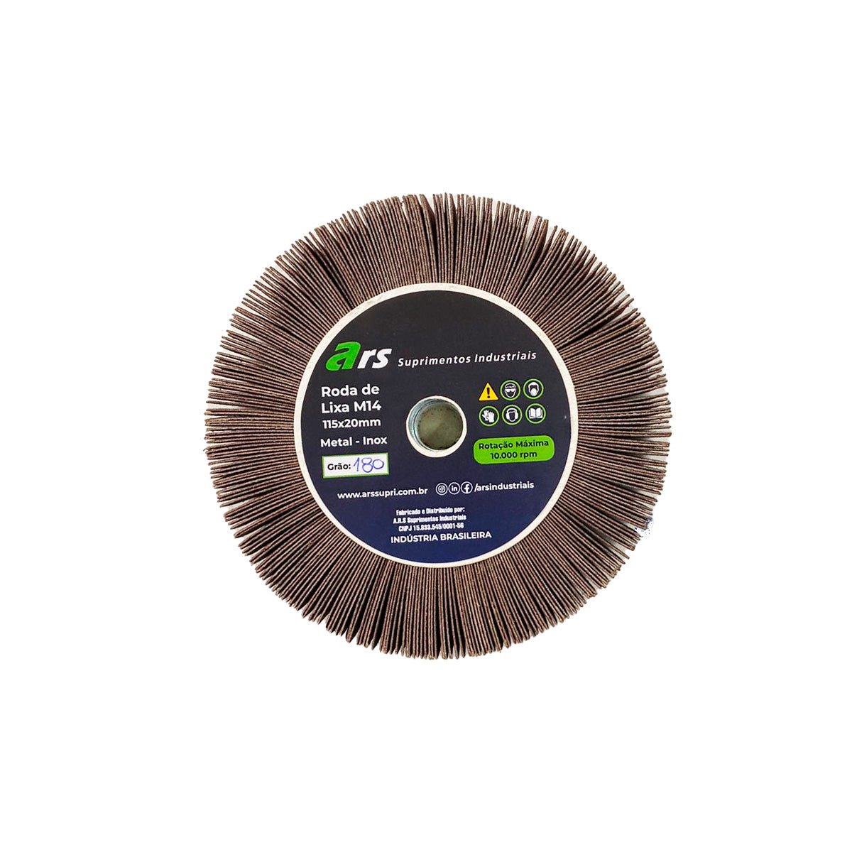 Roda Lixa 115-20 M14 - Grão 180 - ARS