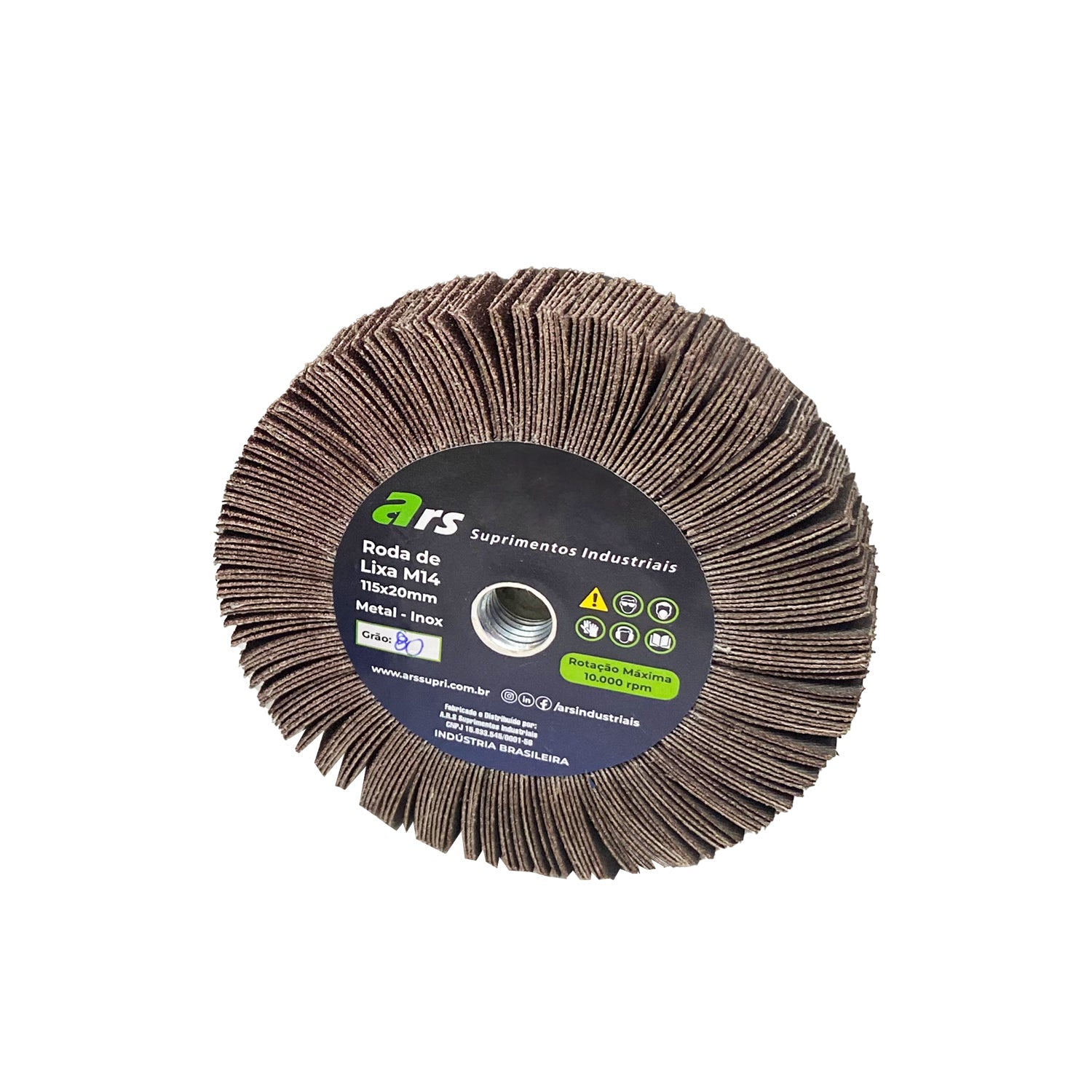 Roda Lixa 115-20 M14 - Grão 80 - ARS