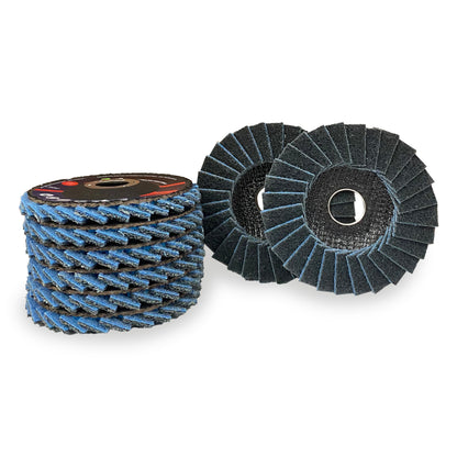 Disco Flap Manta Azul Fino 115mm – Abratex | Caixa com 10