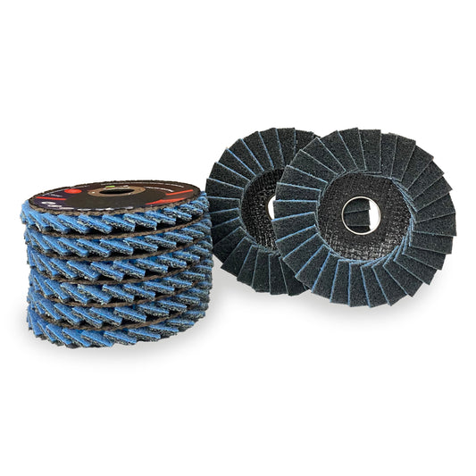 Disco Flap Manta Azul Fino 115mm – Abratex | Caixa com 10