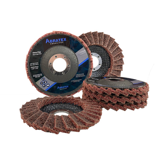 Disco Flap Manta Vinho Médio 115mm – Abratex | Caixa com 10
