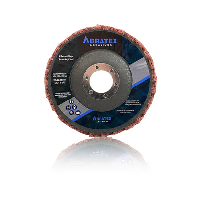 Disco Flap Manta Vinho Médio 115mm – Abratex | Caixa com 10