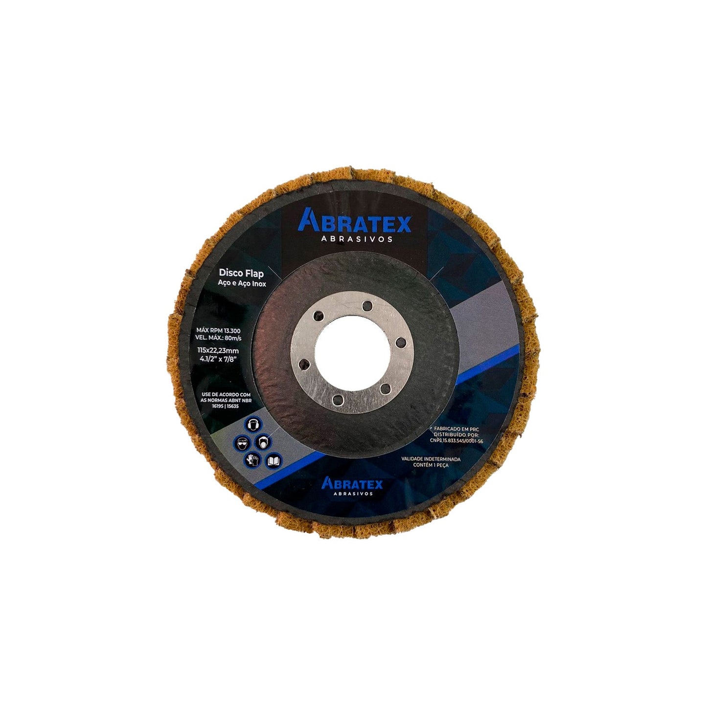 Disco Flap Manta Marrom Grosso 115mm – Abratex | Caixa com 10