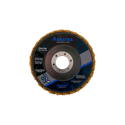 Disco Flap Manta Marrom Grosso 115mm – Abratex | Caixa com 10