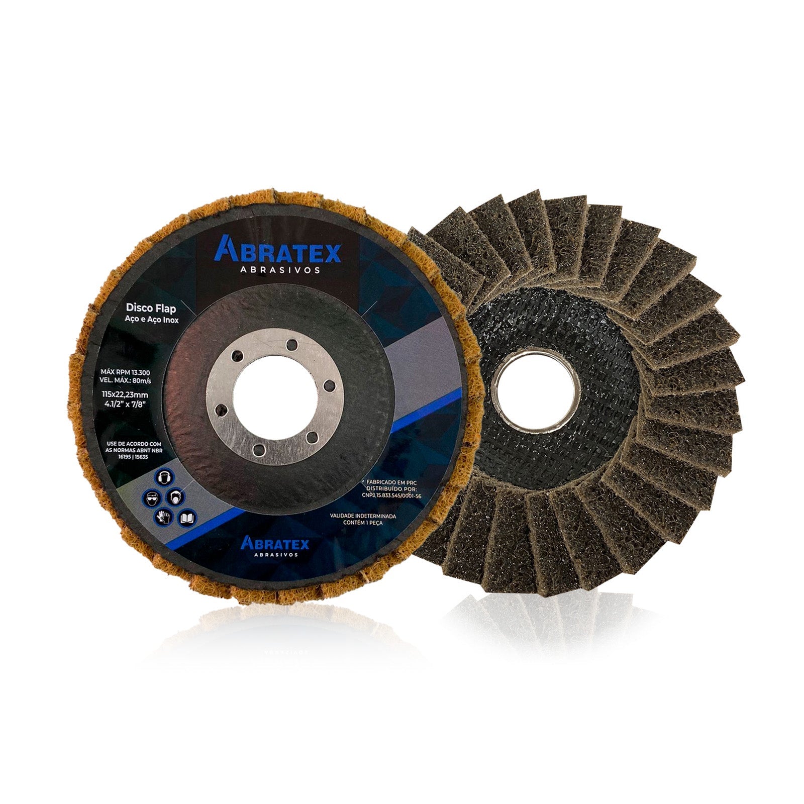 Disco Flap Manta Marrom Grosso 115mm – Abratex | Caixa com 10