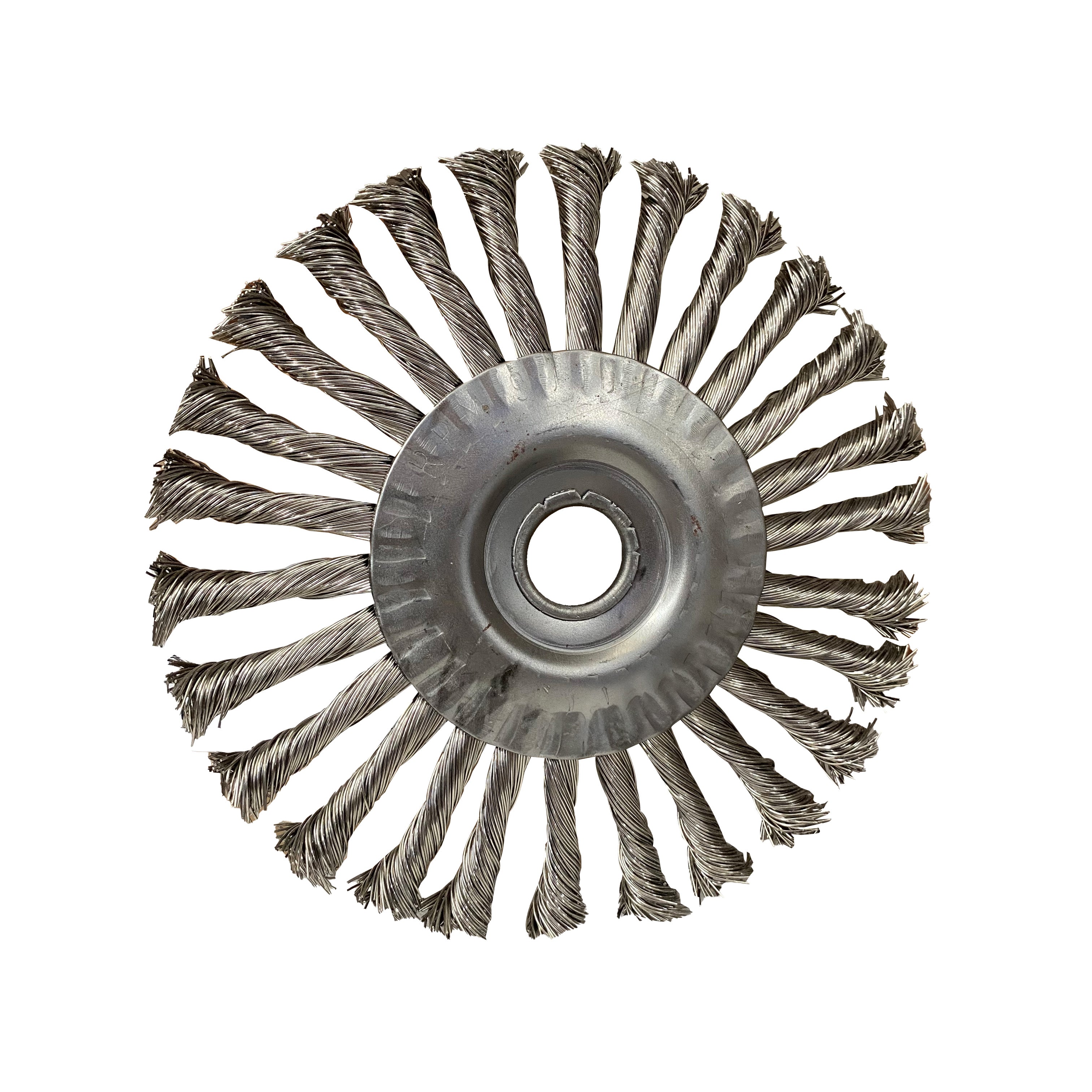 Escova Circular Inox Trançada 180x13 Furo 22 para Esmerilhadeira