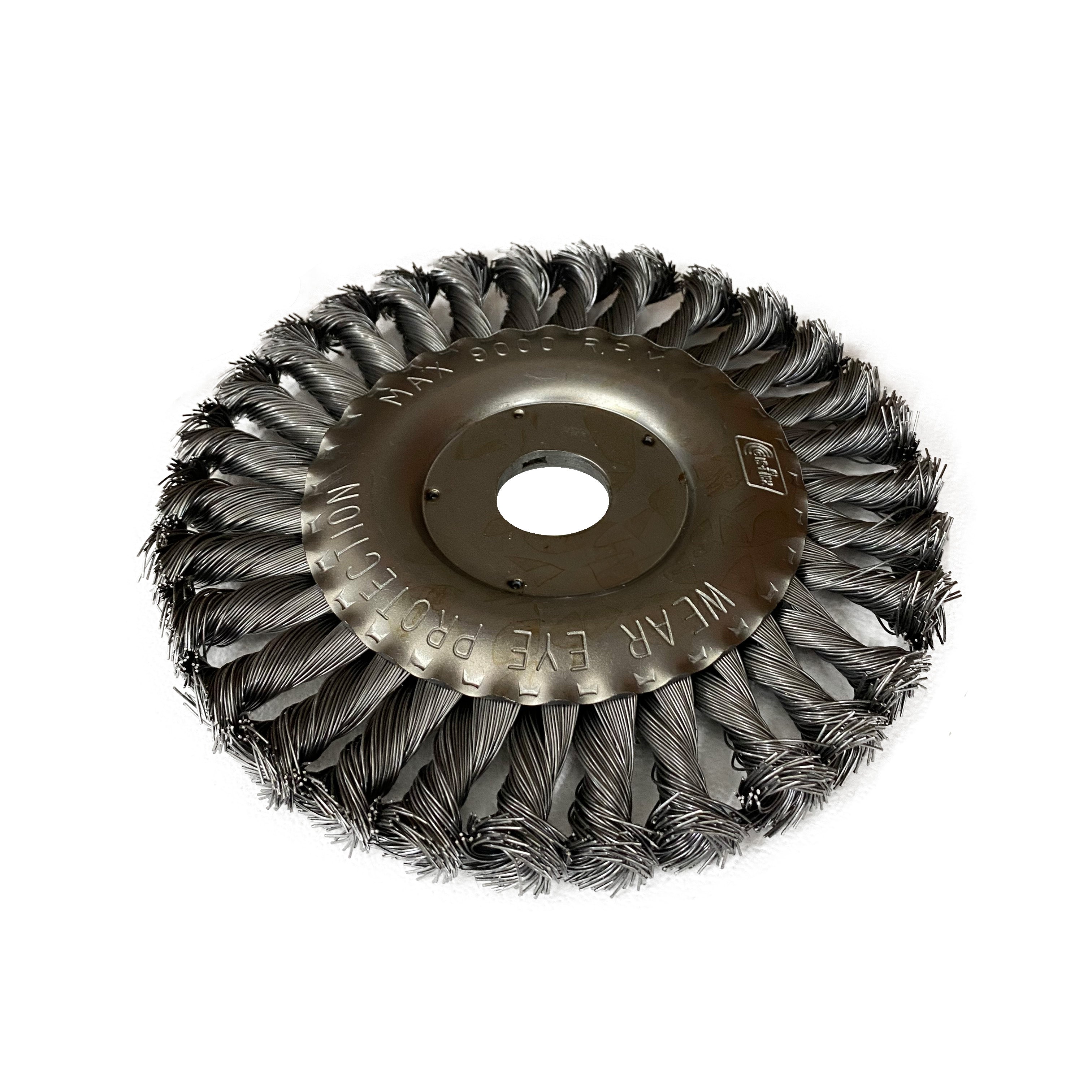 Escova Circular Aço Carbono Trançada 150x13 Furo 22 para Esmerilhadeira