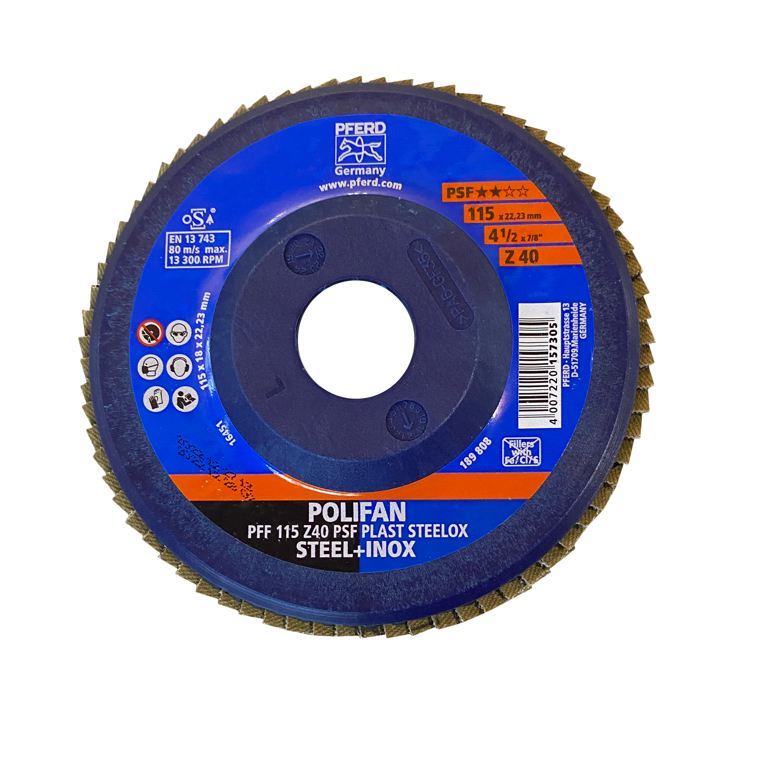 Disco Polifan PFF 115 Z40 PSF Plast Steellox - PFERD ART.69398182