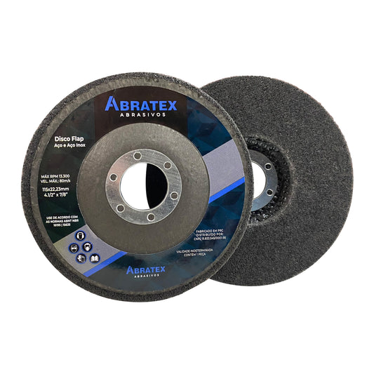 Disco Flap Manta Abrasiva Convoluta 115mm | Abratex | Caixa com 5