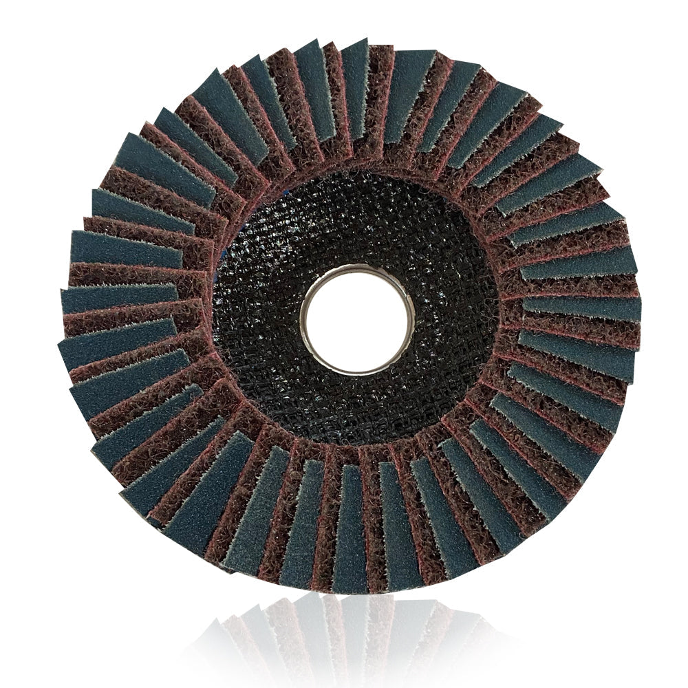 Disco Flap Misto 115mm - Manta Vinho e Lixa 120 Abratex | Caixa com 5