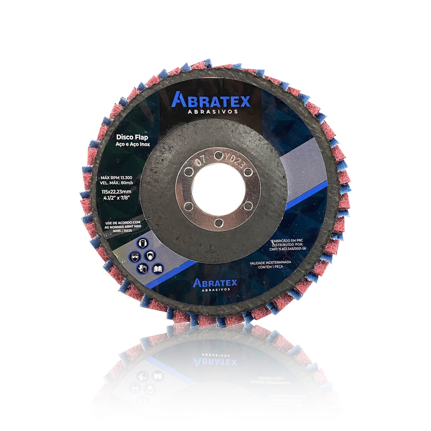 Disco Flap Misto 115mm - Manta Vinho e Lixa 120 Abratex | Caixa com 5