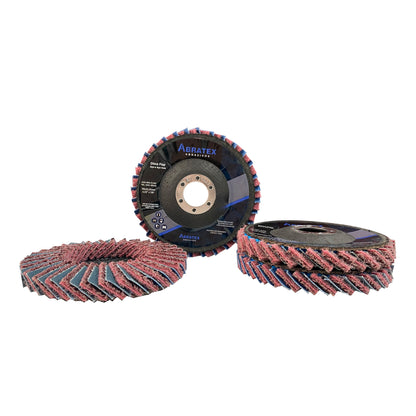 Disco Flap Misto 115mm - Manta Vinho e Lixa 120 Abratex | Caixa com 5