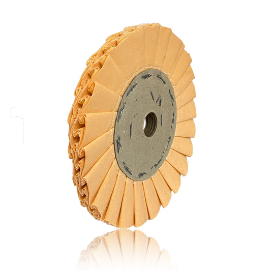 Roda Polimento Plissada 250 - Laranja - Furo 32