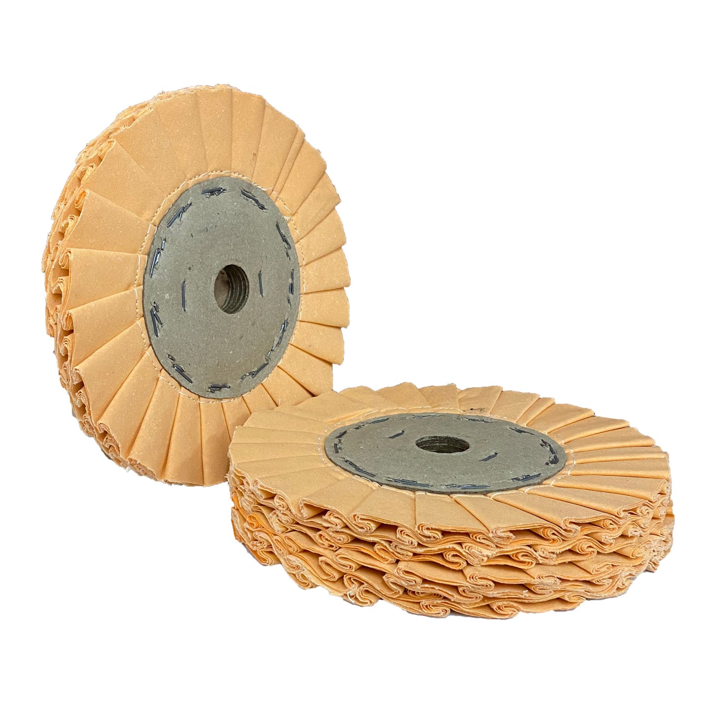 Roda Polimento Plissada 250 - Laranja - Furo 32