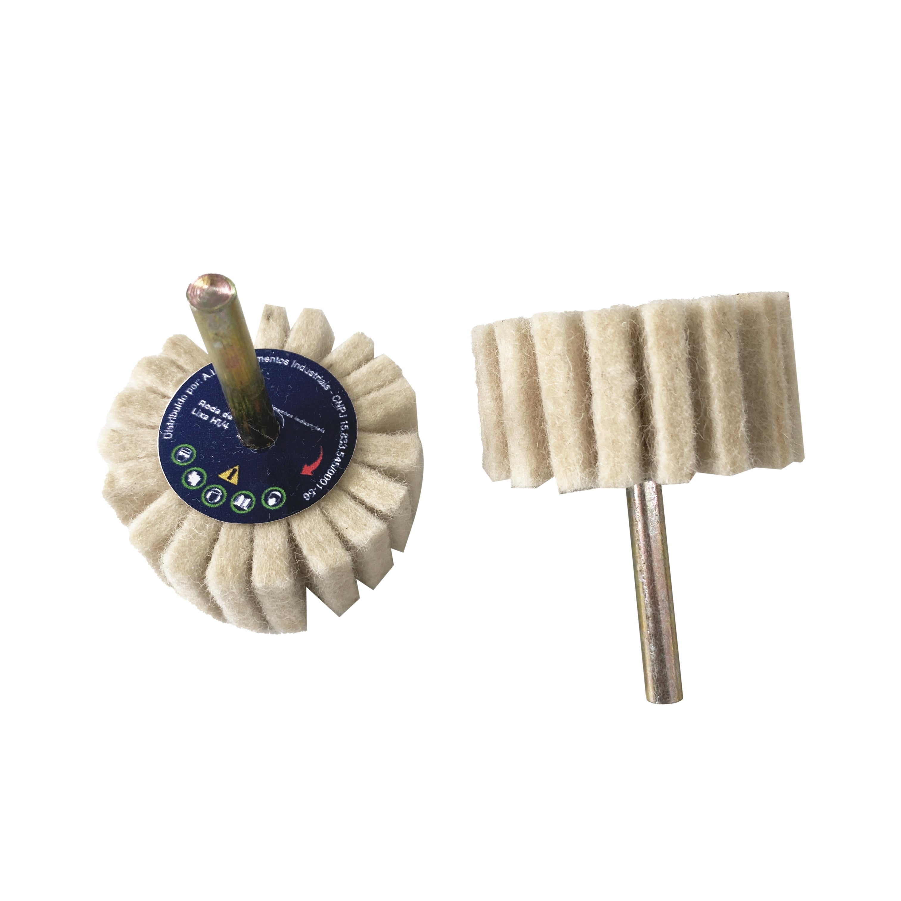 Roda de Feltro 50x25 mm com Haste 6 mm ABRATEX
