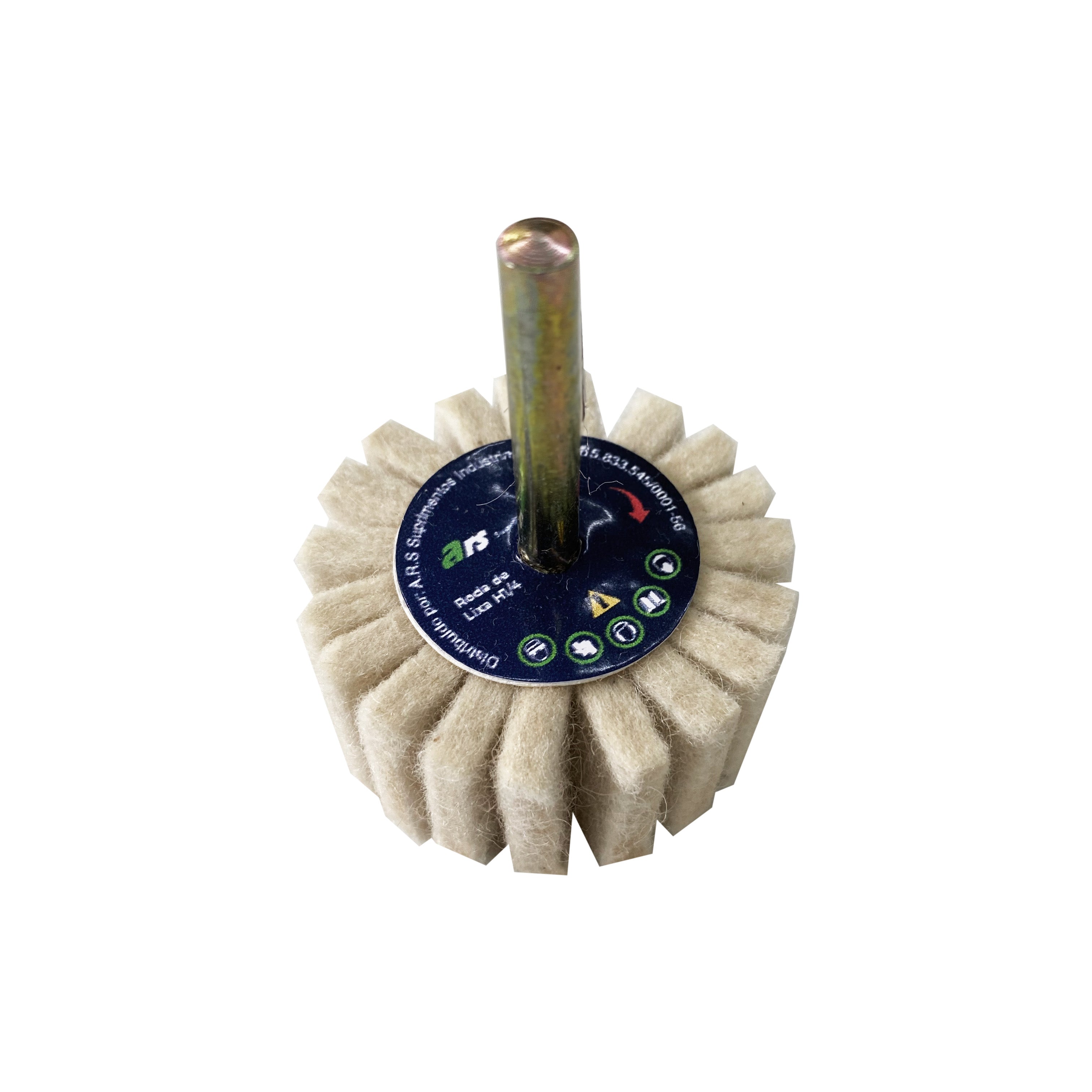 Roda de Feltro 50x25 mm com Haste 6 mm ABRATEX