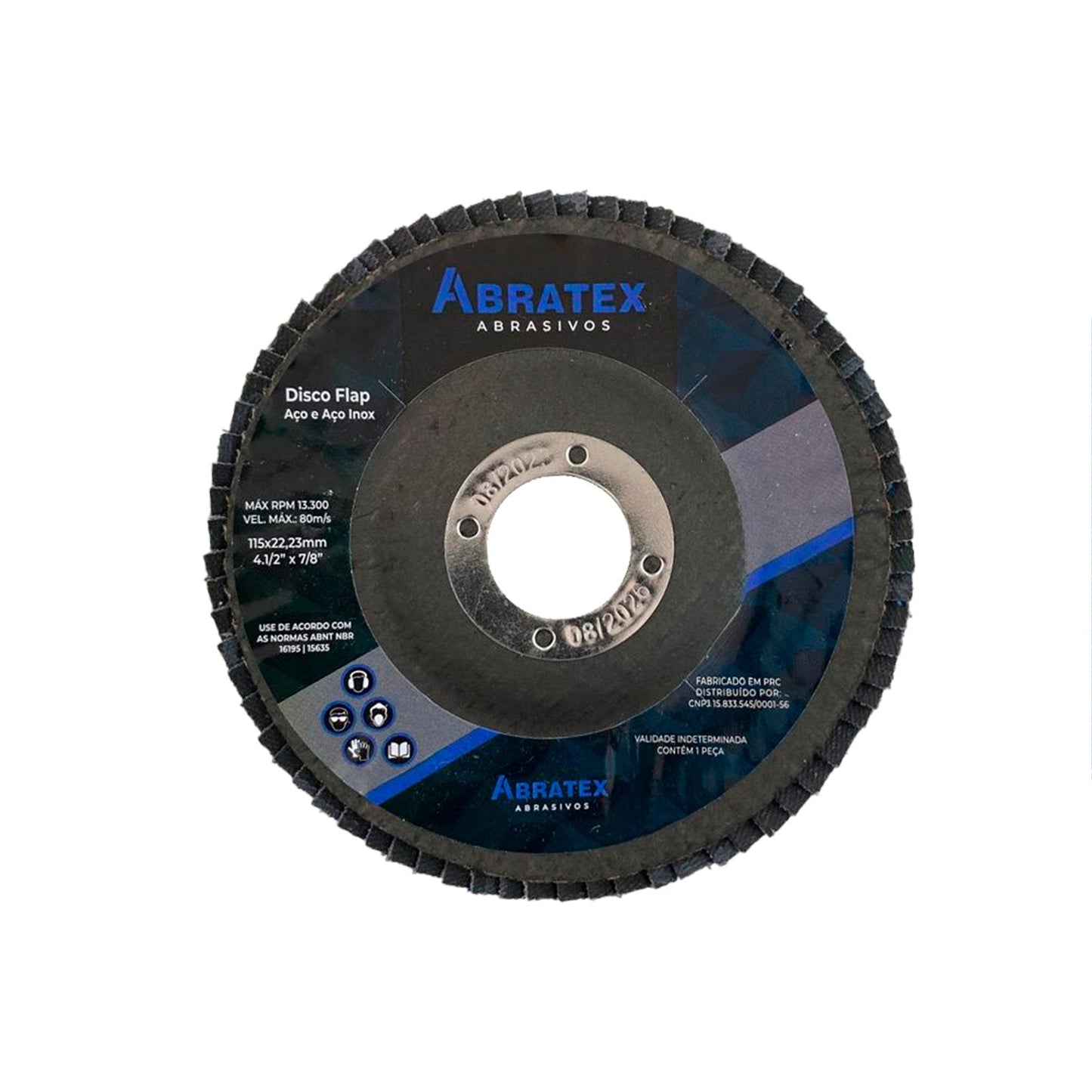 Disco Lixa Flap 115mm Fibra - GR60 - Eco ABRATEX | Caixa com 10