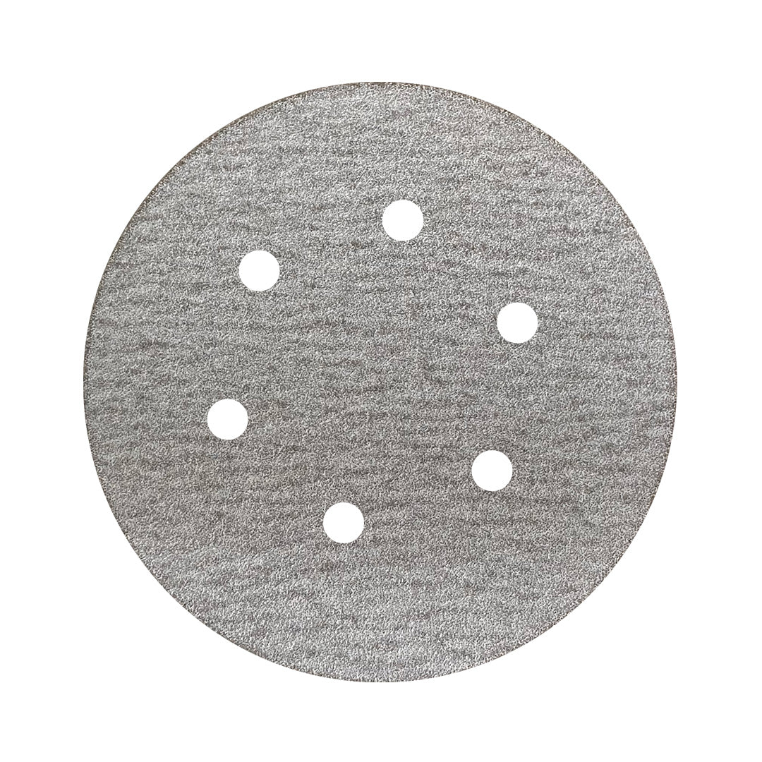 Disco Lixa Velcro 150 - 6" - KSSECO - 6 Furos - Caixa com 100 un. - ESCOLHA O GRÃO