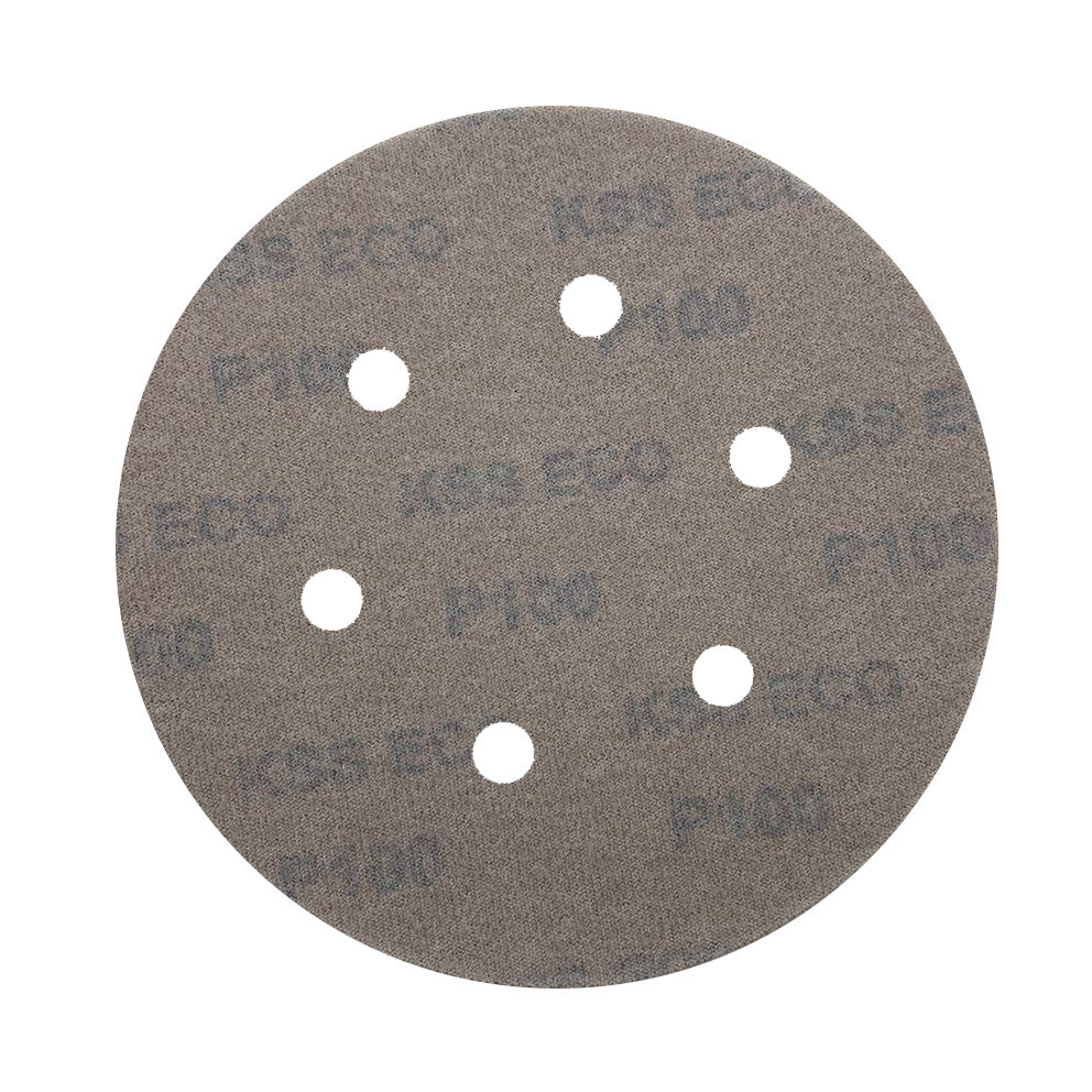 Disco Lixa Velcro 150 - 6" - KSSECO - 6 Furos - Caixa com 100 un. - ESCOLHA O GRÃO