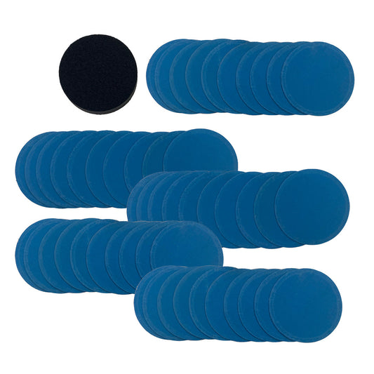 Kit de Restauração de Farol – 50 Discos de Lixa Velcro 75mm + Interface