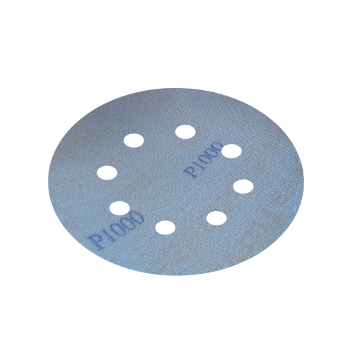 Disco Lixa Velcro 125mm - 5" - Filme - 8 Furos - Uso água ou a Seco