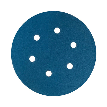 Disco Lixa Velcro 150mm - 6" - Filme - 6 Furos - Caixa 100 un. - ESCOLHA O GRÃO