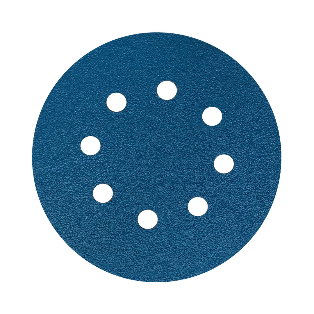 Disco Lixa Velcro 125mm - 5" - Filme - 8 Furos - Caixa 100 un. - ESCOLHA O GRÃO
