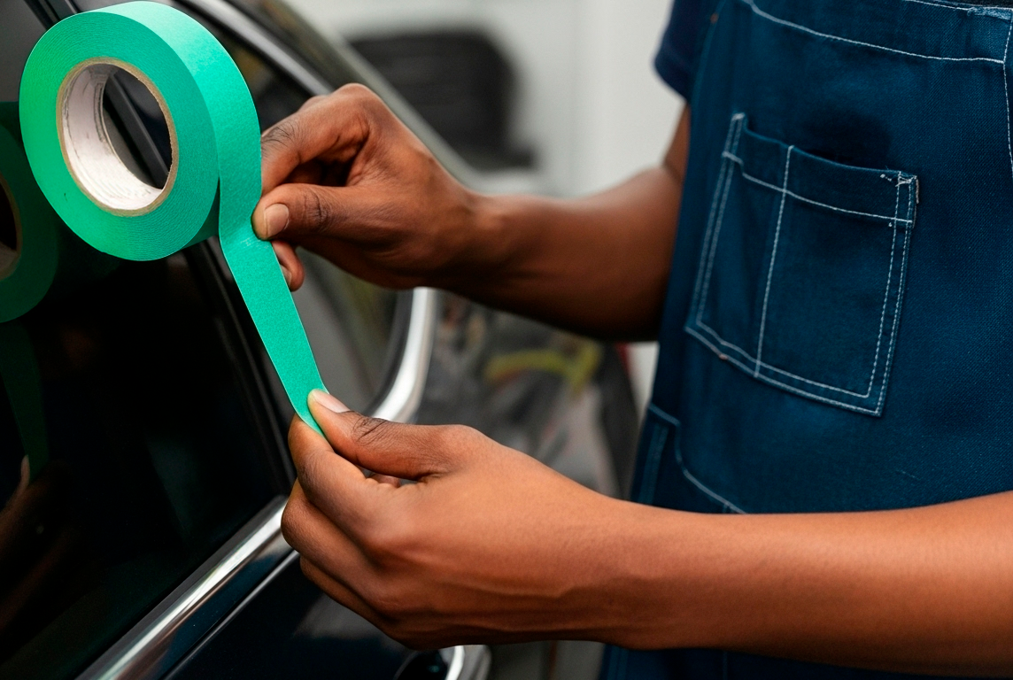 Fita Crepe Automotiva - 18 mm x 50 m Verde | Caixa com 5