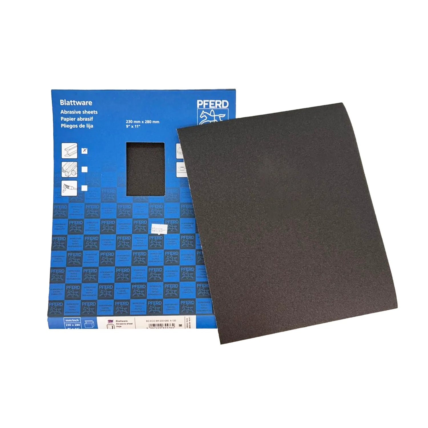 Folha de Lixa Ferro PFERD BR ECO 230 x 280 mm | Alto Desempenho para Metais