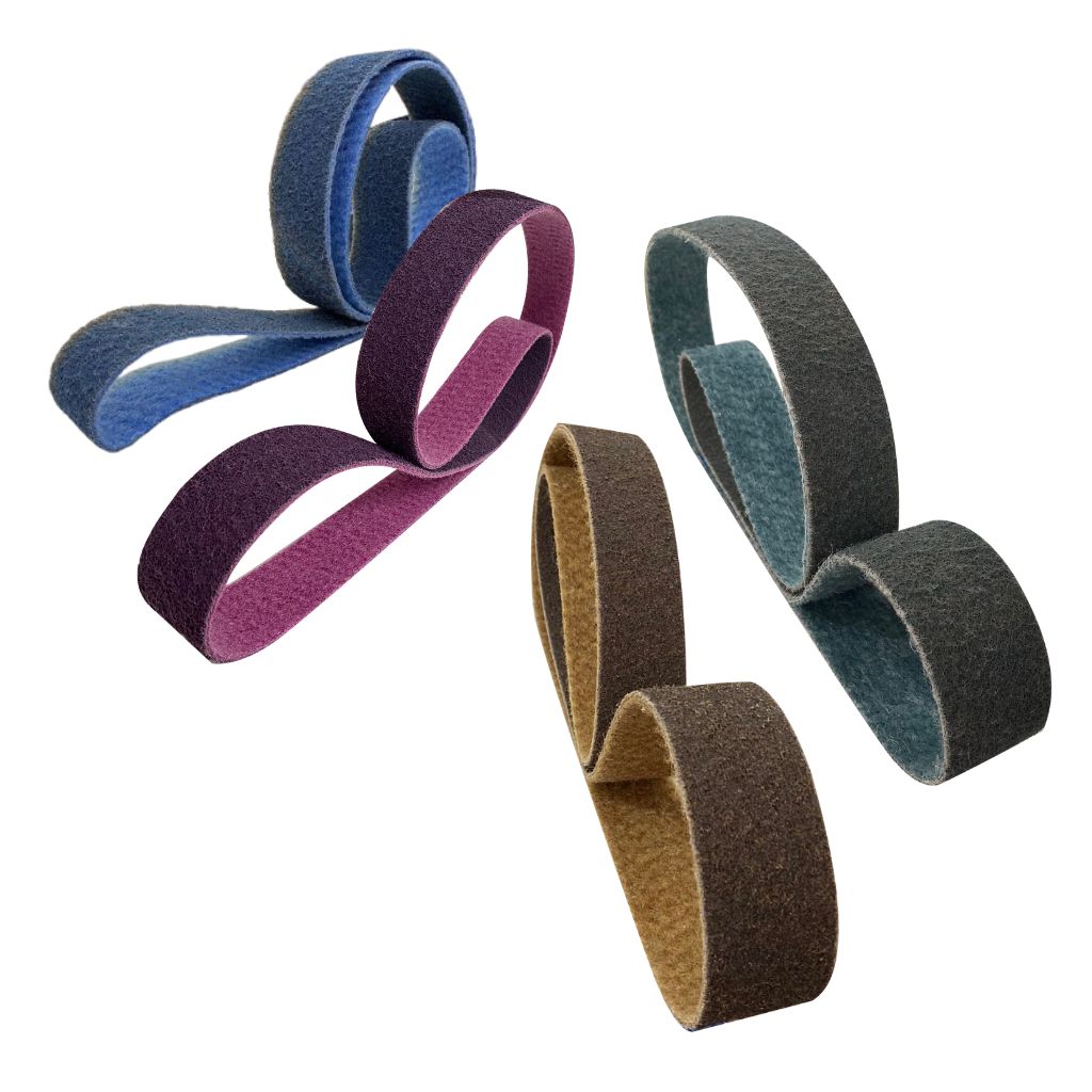 Kit 4 Cintas de Lixa Manta Abrasiva 1200X50 - Roxo, Azul, Vinho e Marrom